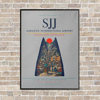 Thumbnail for Sarajevo International Airport SJJ - Canvas Framed - Light Gray