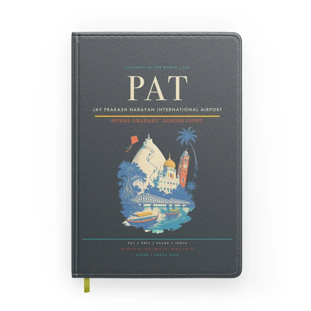 Jay Prakash Narayan International Airport (PAT) design on gray notebook