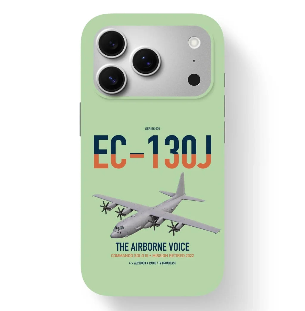 EC-130J Commando Solo III design on light green magsafe iphone case, for iPhone 17 Pro