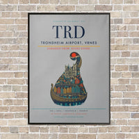 Thumbnail for Trondheim Airport, Vrnes TRD - Canvas Framed - Light Gray