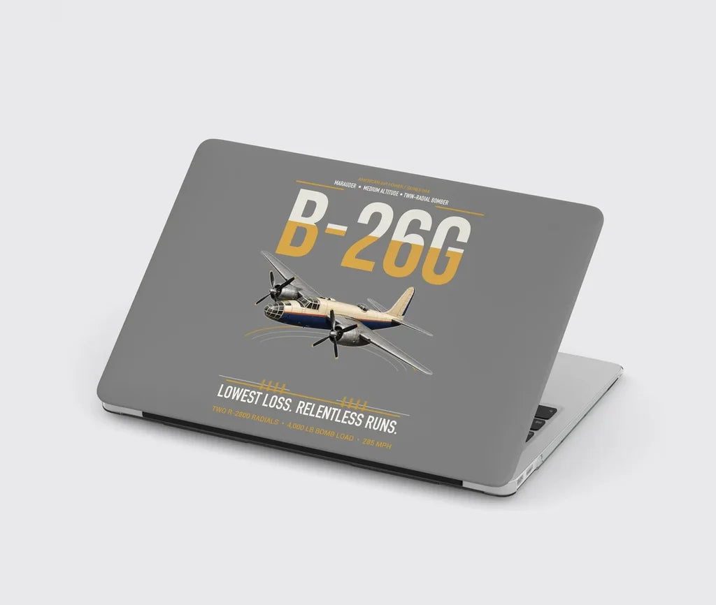 B-26G Marauder design on gray MacBook case
