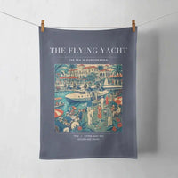 Thumbnail for VINTAGE G4075 - The Flying Yacht - Designed Towels design on navyblue