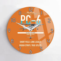 Thumbnail for Pilatus PC-6 Porter design on orange no frame wall clock