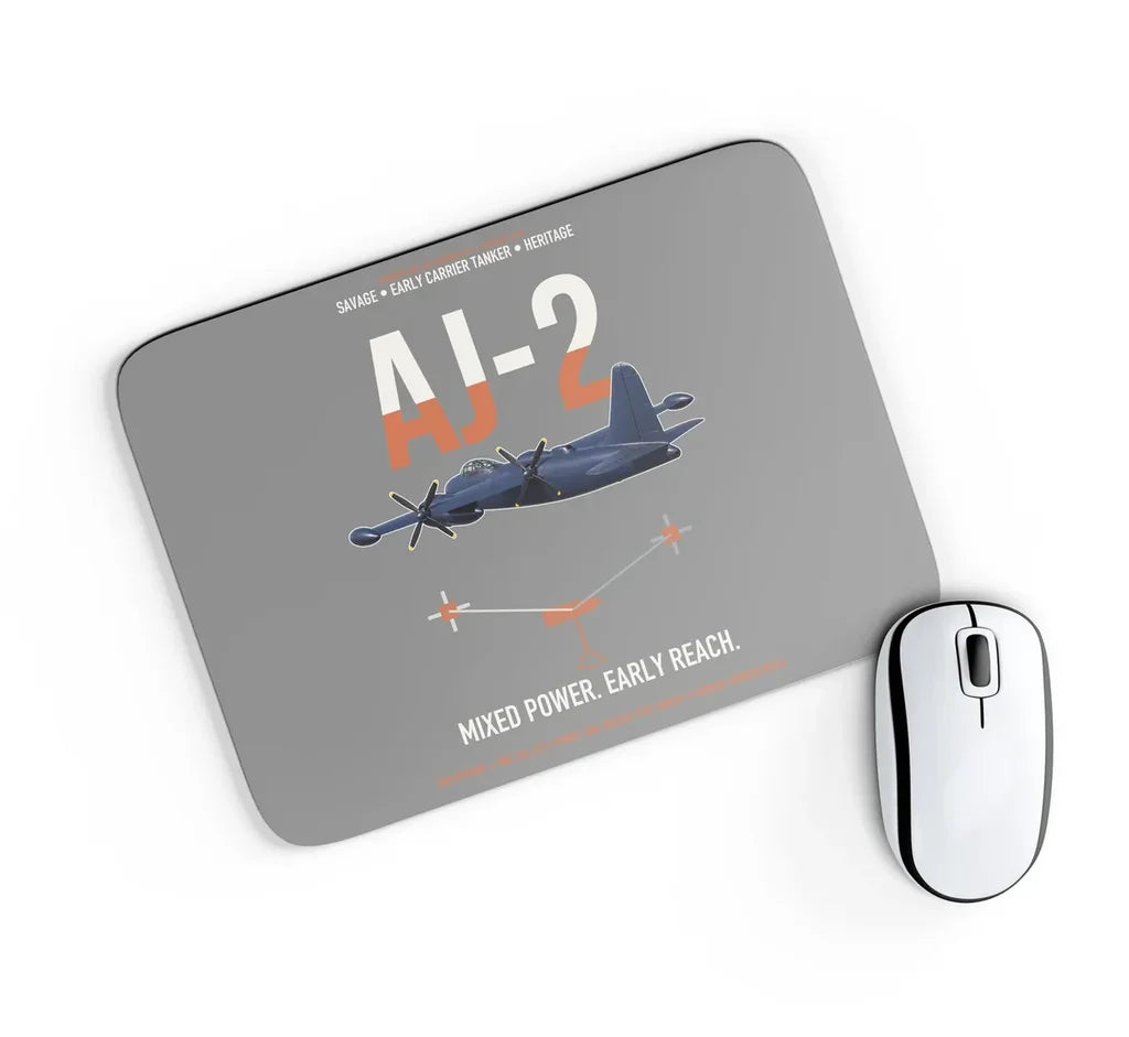 AJ-2 Savage Tanker design on gray rectangle mouse pad
