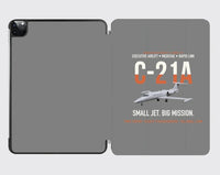 Thumbnail for C-21A Learjet Small Jet Big Mission design on gray ipad tablet case