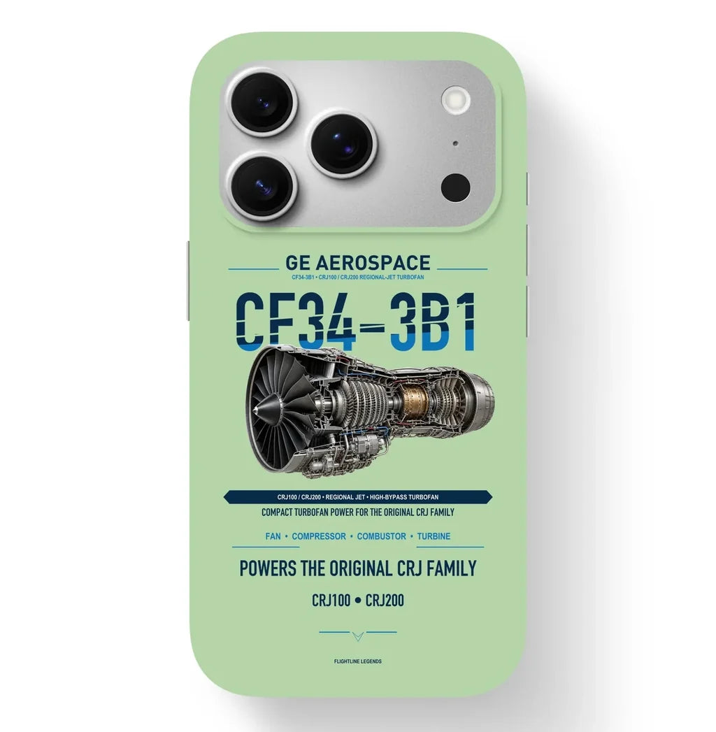 CF34-3B1 Case design on light green iphone case