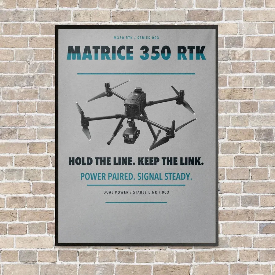 DJI Matrice 350 RTK vertical canvas print - framed - light gray background