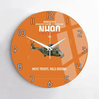 Thumbnail for NHIndustries NH90 TTH design on orange no frame wall clock