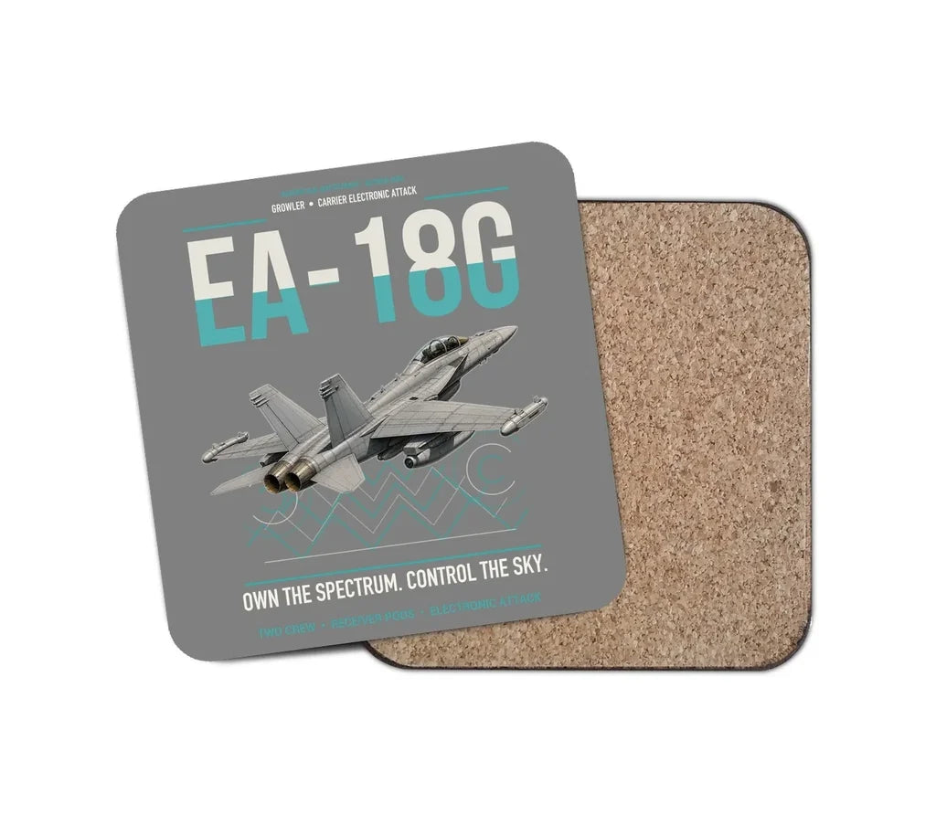 EA-18G Growler design on gray 1 piece coaster
