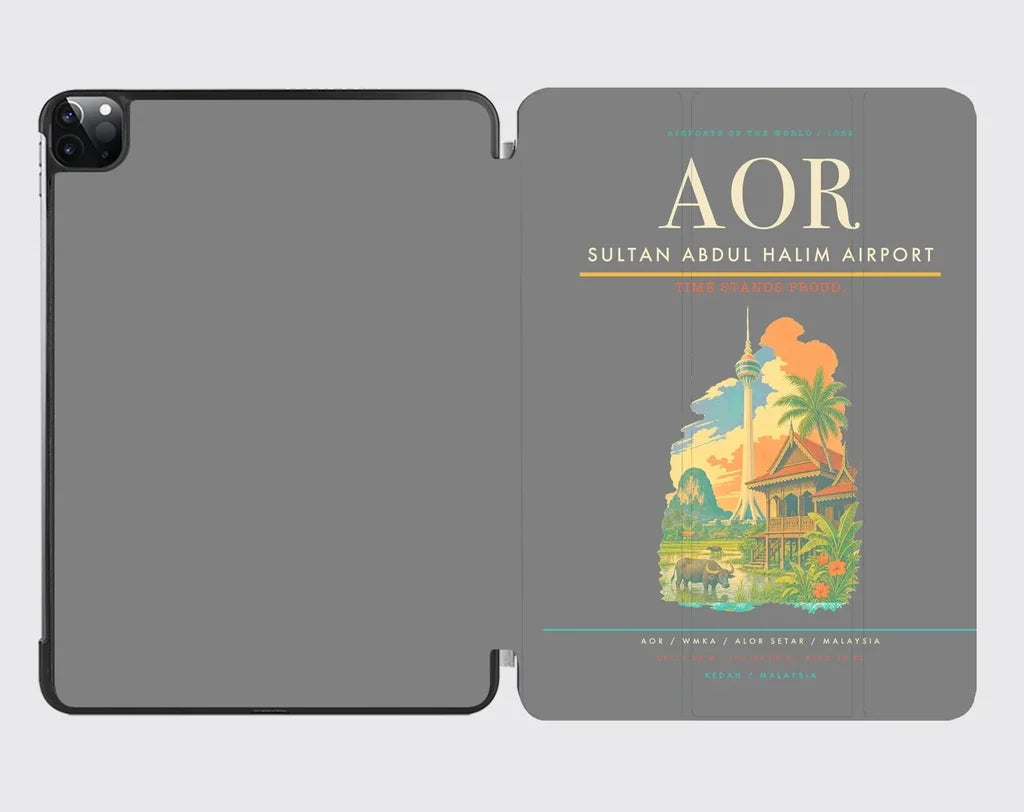 Sultan Abdul Halim Airport (AOR) design on gray ipad tablet case