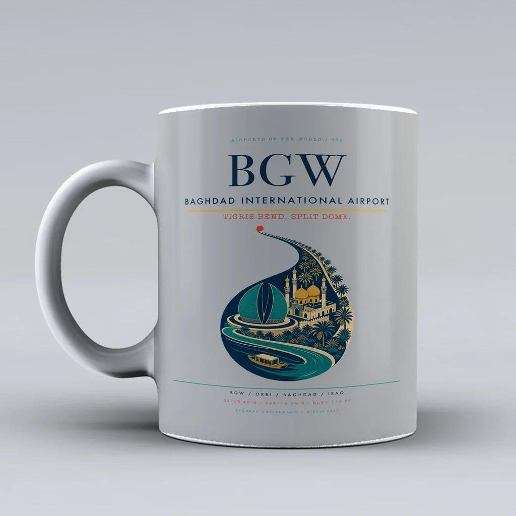 Baghdad International Airport BGW Mug - Light Gray