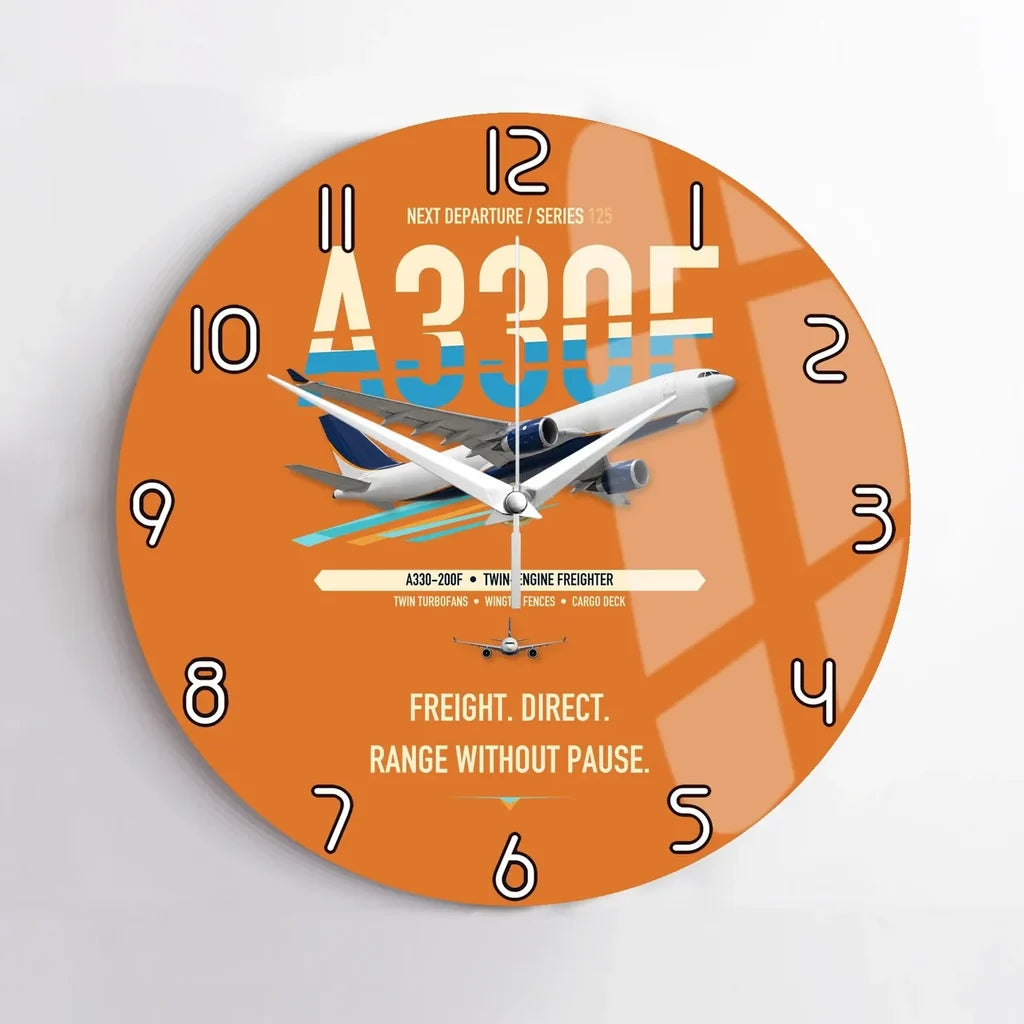 Airbus A330-200F design on orange no frame wall clock