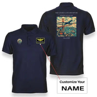 Thumbnail for VINTAGE G4116 - The Golden Gate Departure - Double-Side Polo T-Shirt design on navyblue+name