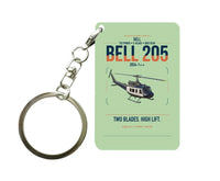 Thumbnail for Bell 205A-1++ design on light green designed key chain, double-side print