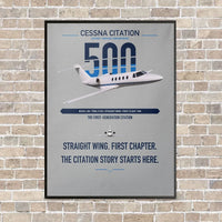 Thumbnail for Cessna Citation 500 - Citation I vertical canvas print - framed - light gray background