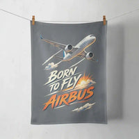 Thumbnail for Born To Fly Airbus design on gray towel