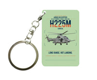 Thumbnail for Airbus Helicopters H225M Caracal design on light green designed key chain, double-side print