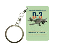 Thumbnail for Junkers Ju 87D-3 design on light green designed key chain, double-side print