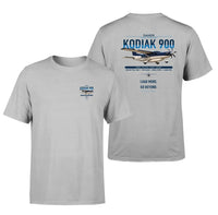 Thumbnail for Daher Kodiak 900 design on light gray t-shirt, double-side print