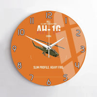 Thumbnail for Bell AH-1G Cobra design on orange no frame wall clock