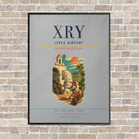 Thumbnail for Jerez Airport XRY vertical canvas print - framed - light gray background