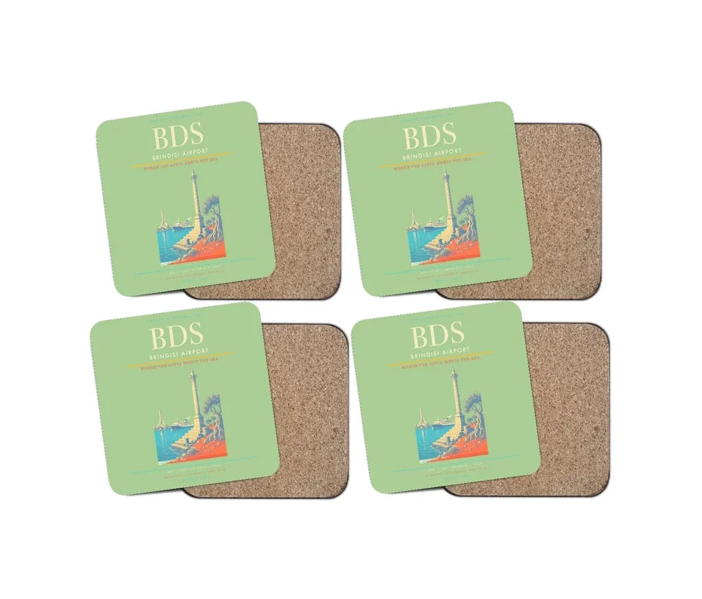 Brindisi Airport BDS Coaster 4-Pieces-Set - Light Green