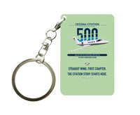 Thumbnail for Cessna Citation 500 - Citation I design on light green designed key chain, double-side print