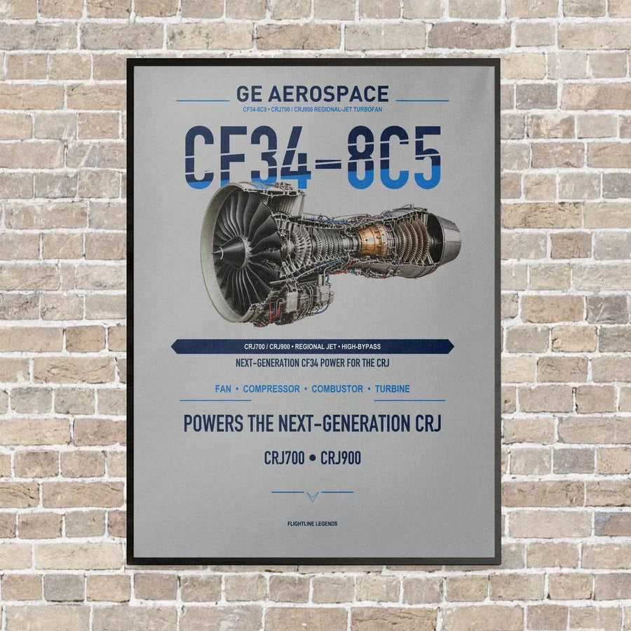 CF34-8C5 vertical canvas print - framed - light gray background