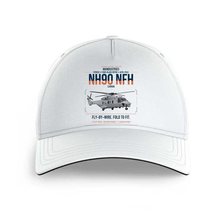 NHIndustries NH90 NFH Caïman design on white printed hat