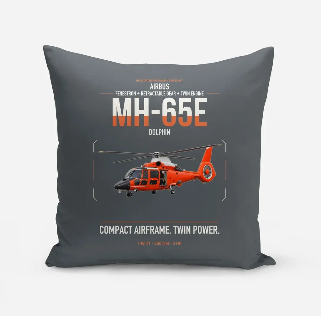 Airbus MH-65E Dolphin design on gray pillow