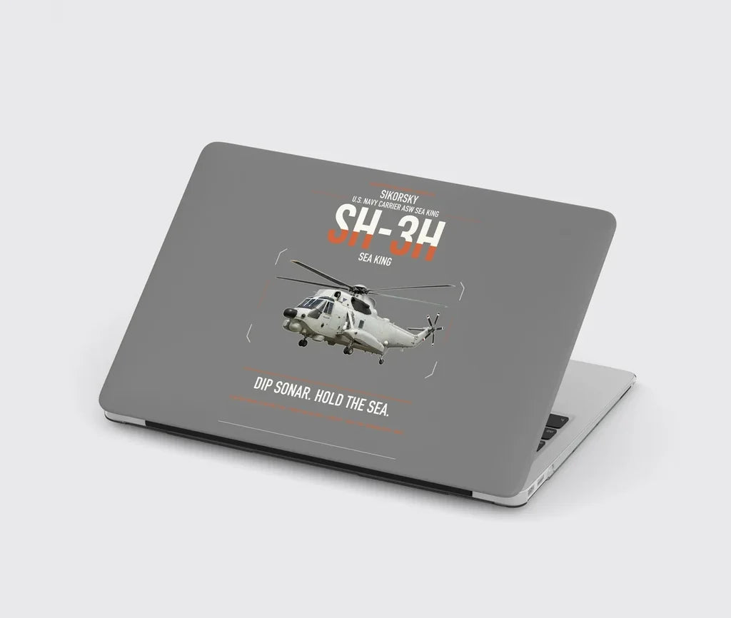 Sikorsky SH-3H Sea King design on gray MacBook case