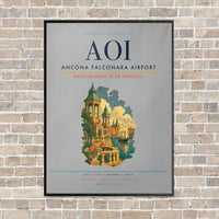 Thumbnail for Ancona Falconara Airport AOI - Canvas Framed - Light Gray