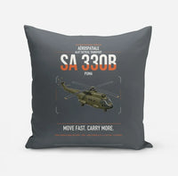 Thumbnail for Aérospatiale SA 330B Puma design on gray pillow