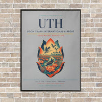 Thumbnail for Udon Thani International Airport UTH vertical canvas print - framed - light gray background
