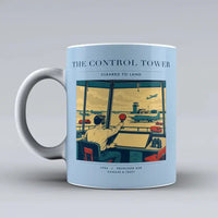 Thumbnail for VINTAGE G4093 - The Control Tower - Ceramic Mug design on lightblue