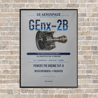 Thumbnail for GEnx-2B vertical canvas print - framed - light gray background