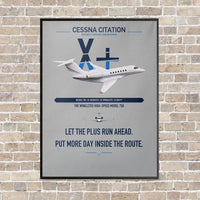 Thumbnail for Cessna Citation X+ vertical canvas print - framed - light gray background