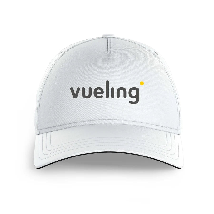 Vueling Airlines logo printed on white cap