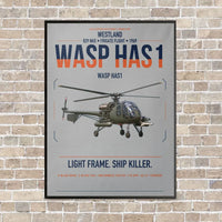 Thumbnail for Westland Wasp HAS1 vertical canvas print - framed - light gray background