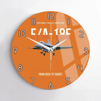 Thumbnail for F-A-18E Super Hornet Block III From Deck To Target design on orange no frame wall clock