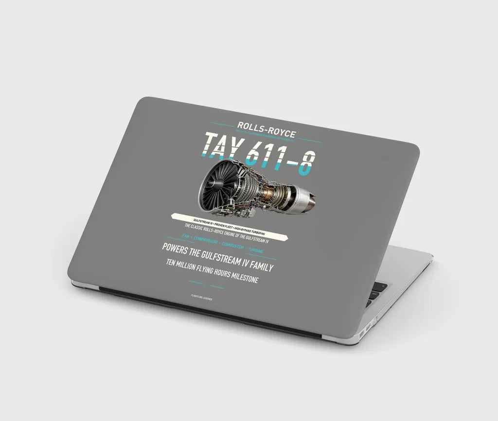 TAY 611-8 design on gray MacBook case