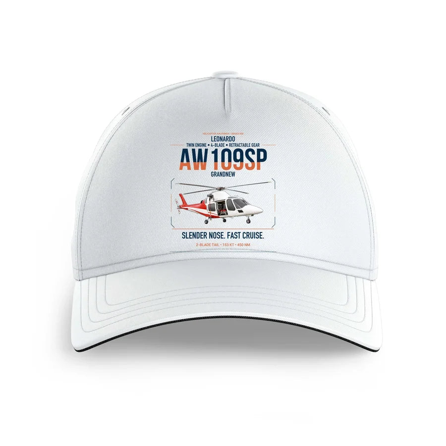 Leonardo AW109SP GrandNew design on white printed hat