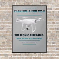 Thumbnail for DJI Phantom 4 Pro V2.0 vertical canvas print - framed - light gray background