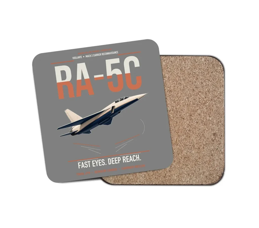 RA-5C Vigilante design on gray 1 piece coaster