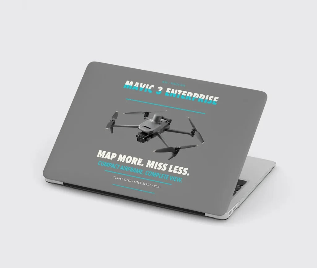 DJI Mavic 3 Enterprise design on gray MacBook case