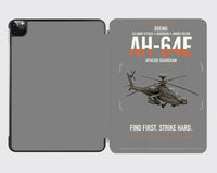 Thumbnail for Boeing AH-64E Apache Guardian design on gray ipad tablet case