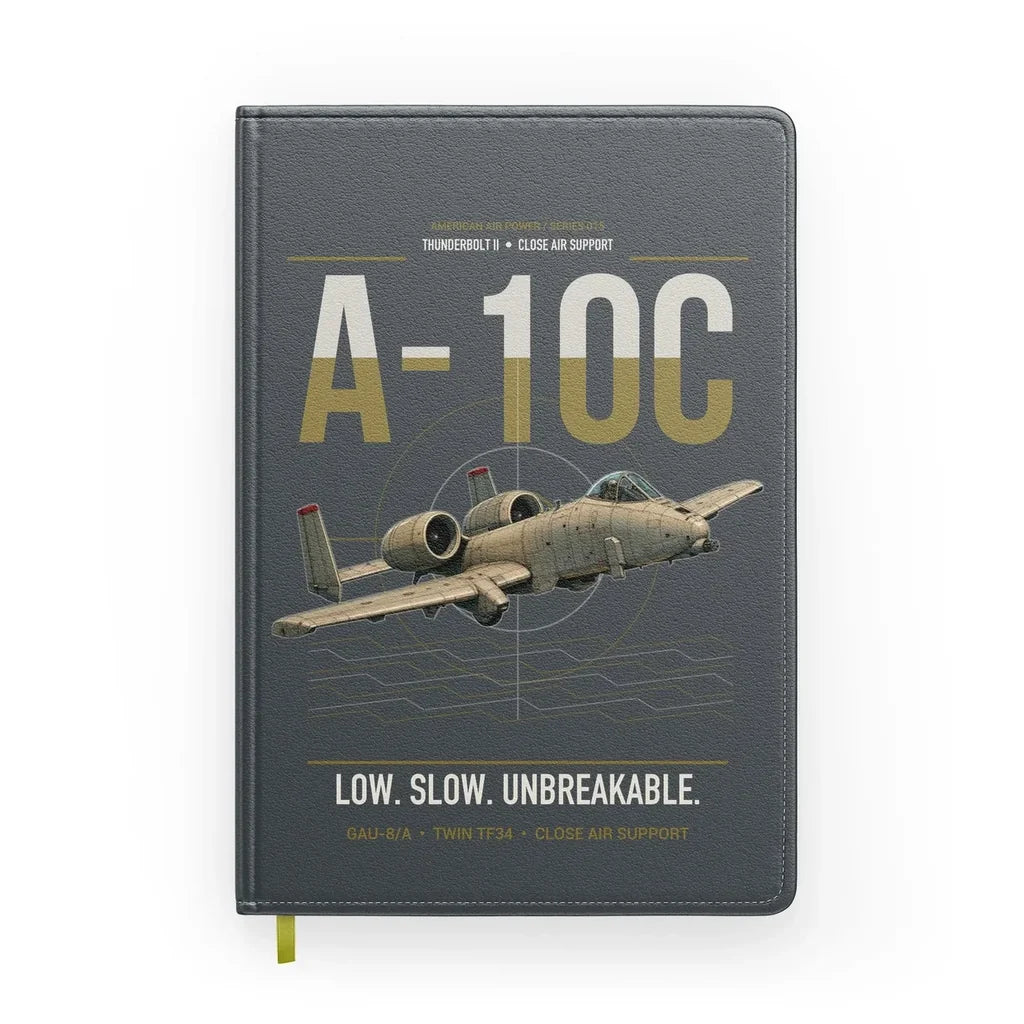 A-10C Thunderbolt II design on gray notebook