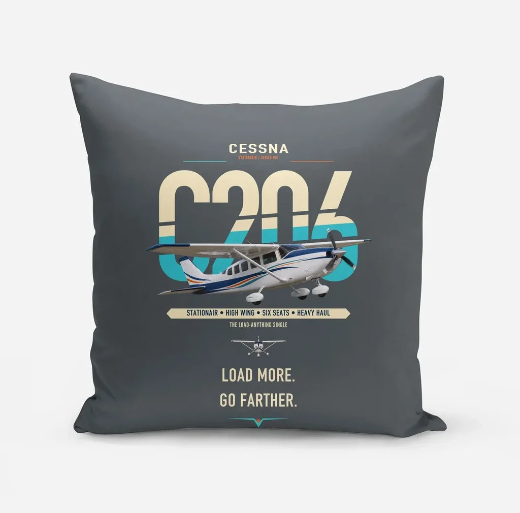 Cessna 206 Stationair design on gray pillow