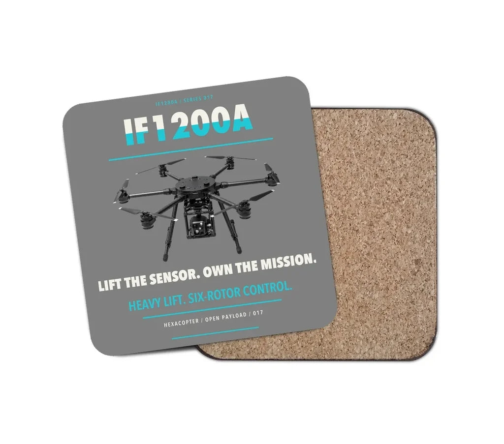 Inspired Flight IF1200A design on gray 1 piece coaster