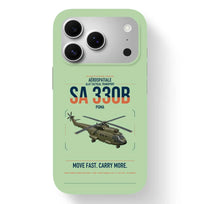 Thumbnail for Aérospatiale SA 330B Puma design on light green magsafe iphone case, for iPhone 17 Pro